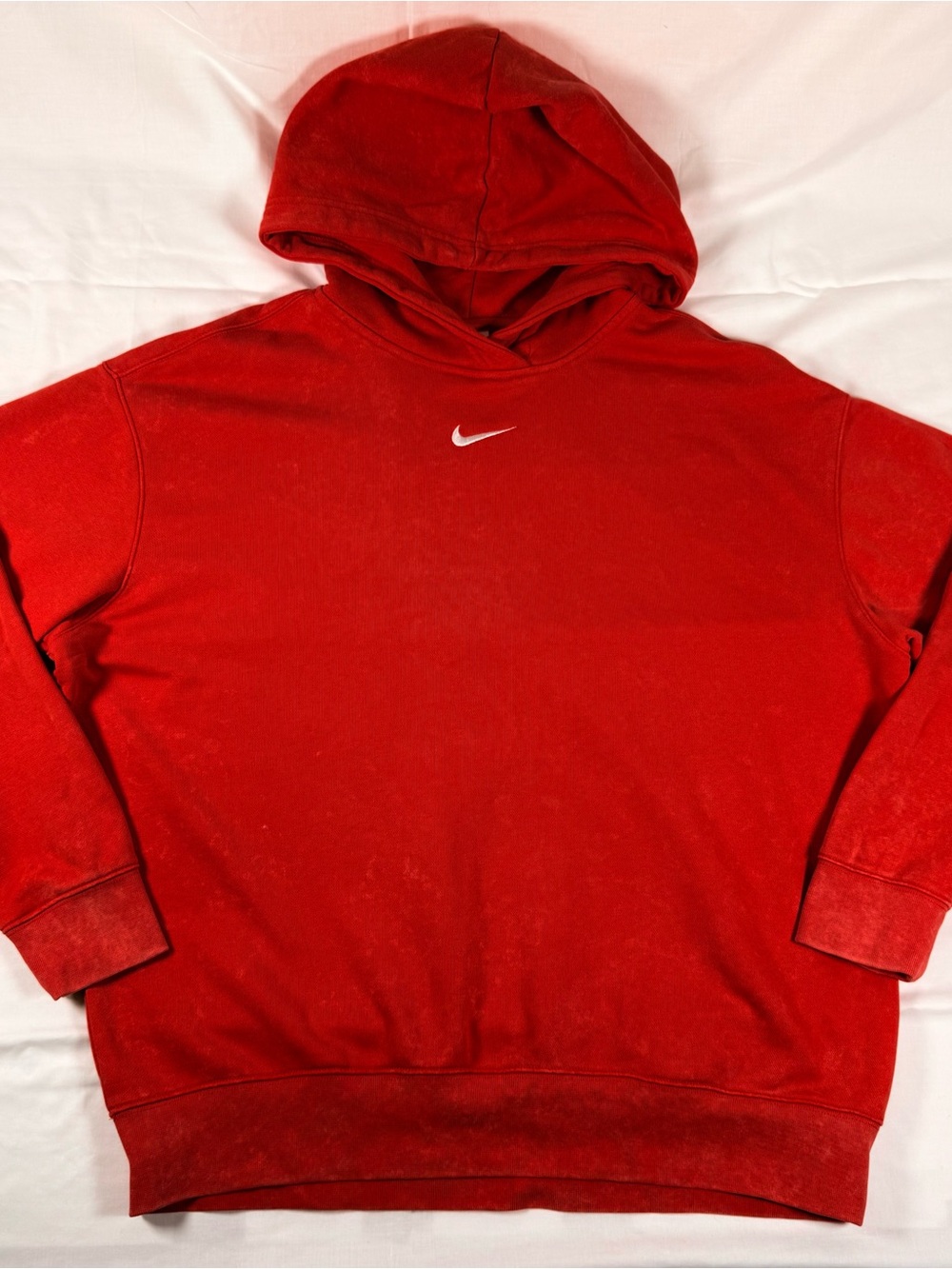 Nike Red Pullover Hoodie with White Swoosh